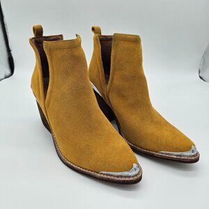Jeffrey Campbell Cromwell Mustard Yellow Suede Boots Booties Size 6
